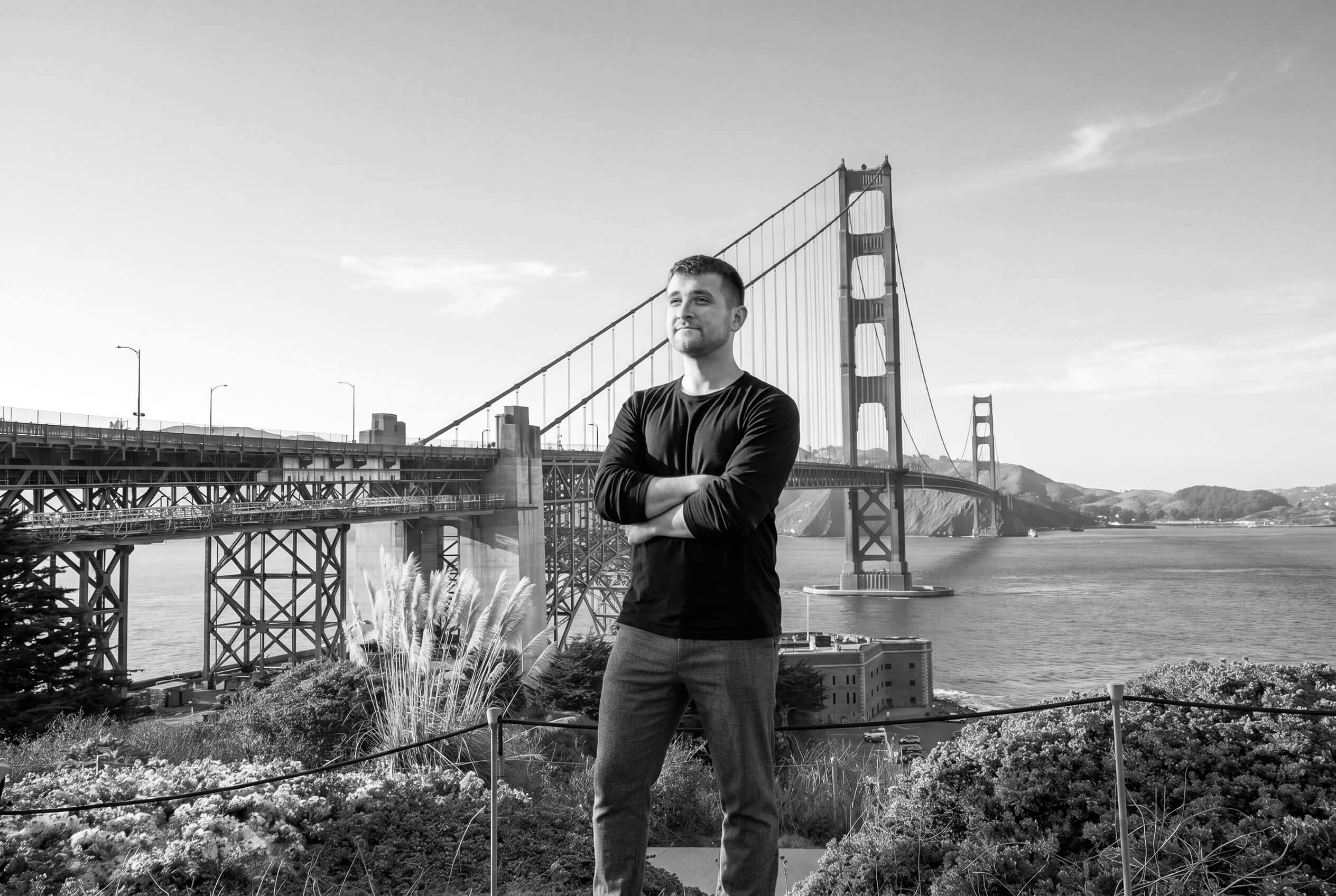 Jan Kužel at the Golden Gate Bridge, San Francisco, during the Productboard Product Excellence Summit 2022
